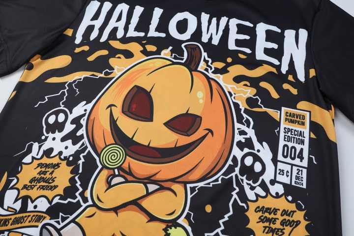 男士万圣节健身T恤定制 – 热升华运动服-05